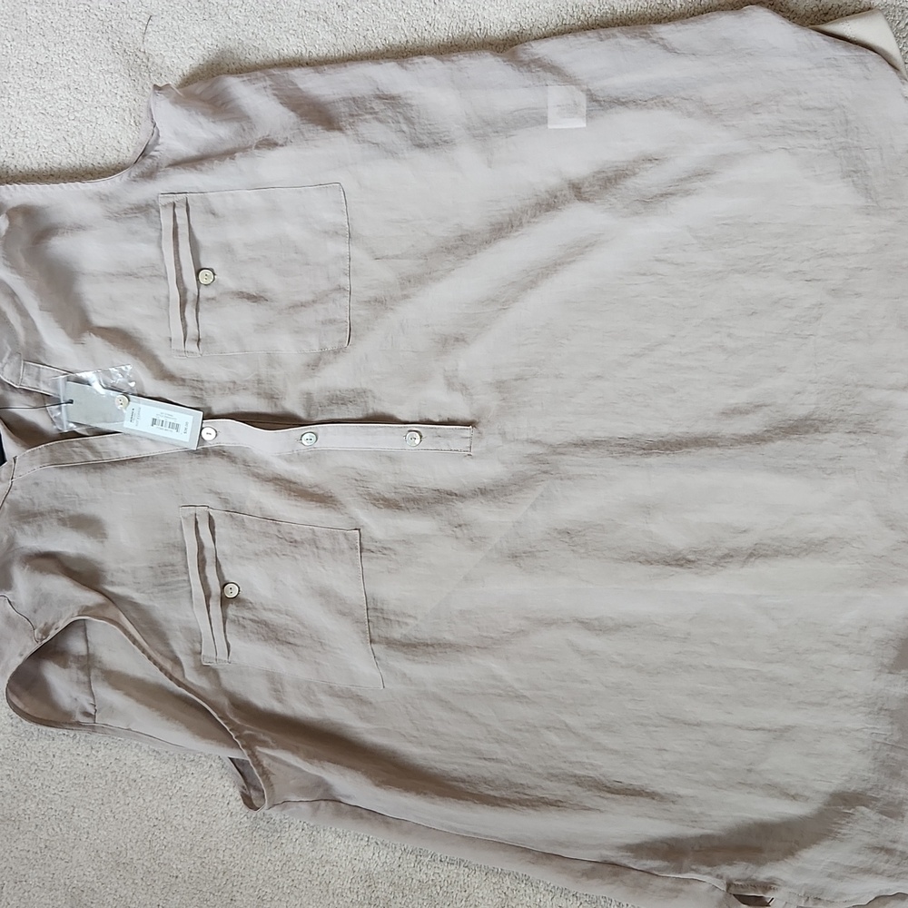 Apt 9 Sleeveless Tan Lined Polyester Blouse- XL